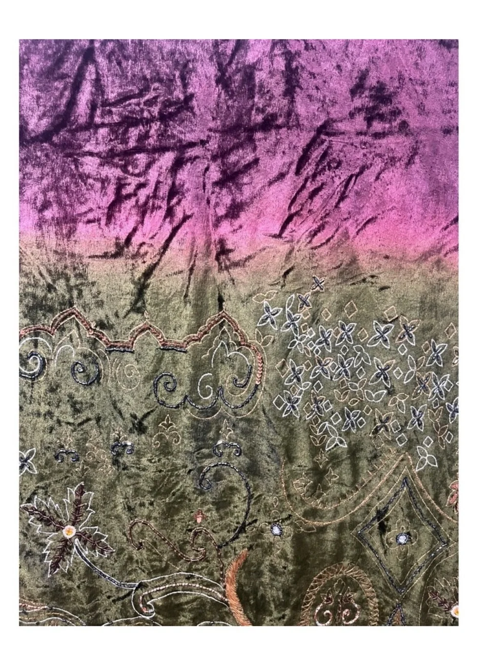 Thro Home Couture Velvet Ombre Throw Blanket Moon Star Embroidery Beaded NWT